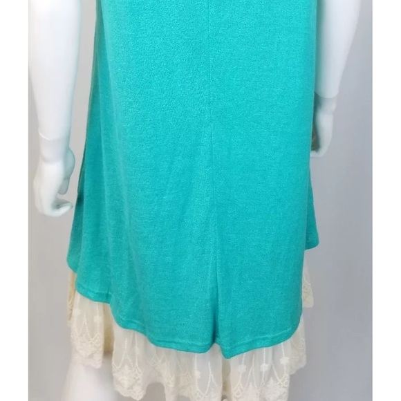 Umgee teal lace trim tank dress size small - Picture 2 of 2